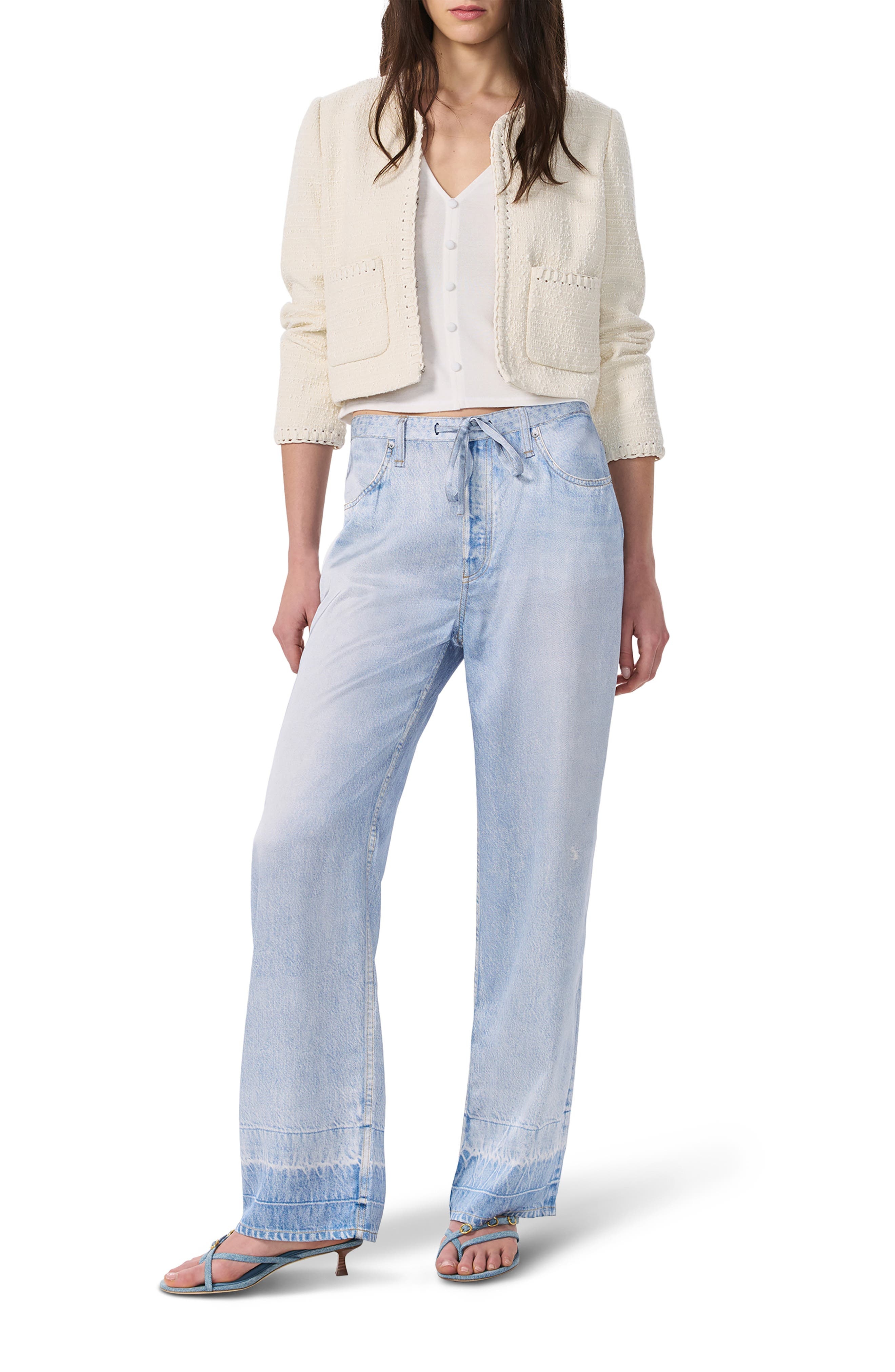 rag & bone Miramar Phoebe Faux Denim Satin Pants in Mica at Nordstrom - 7