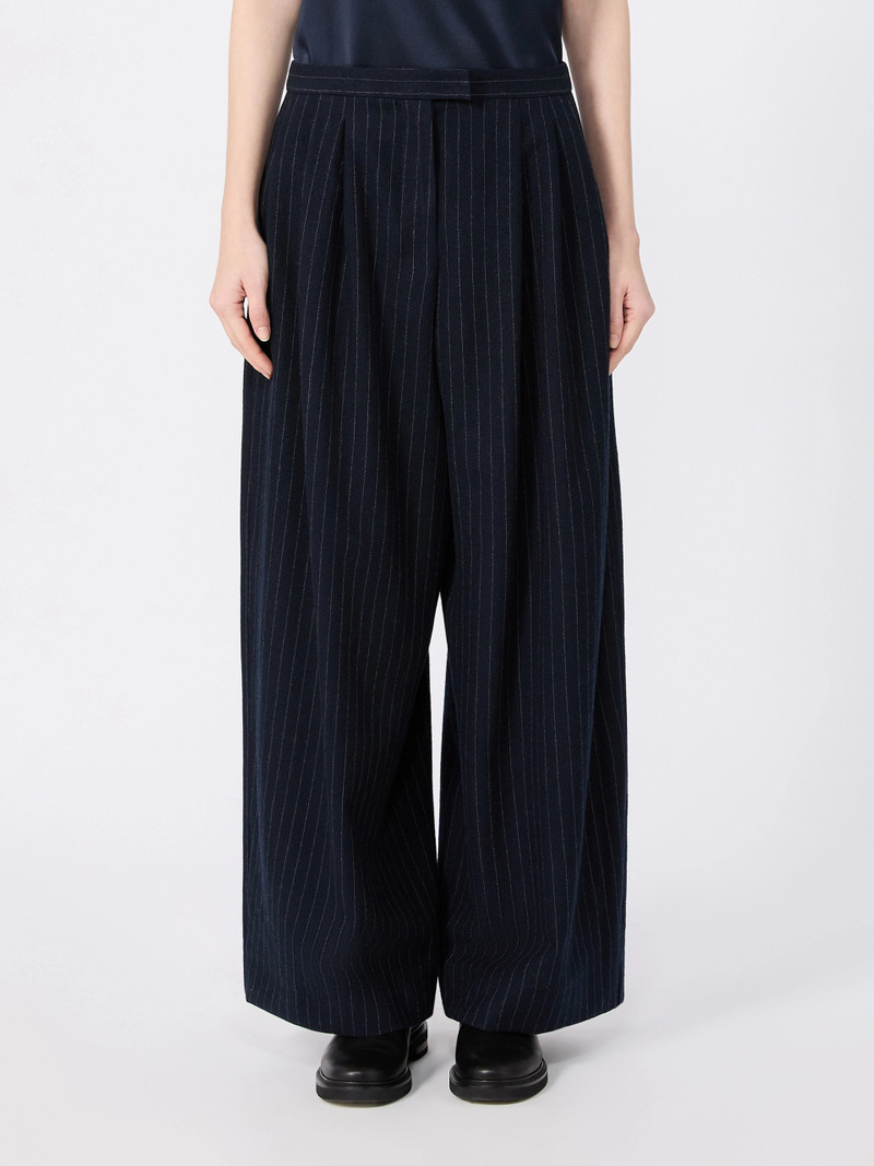 ORDINE Chalk-stripe wool trousers - MIDNIGHTBLUE 3