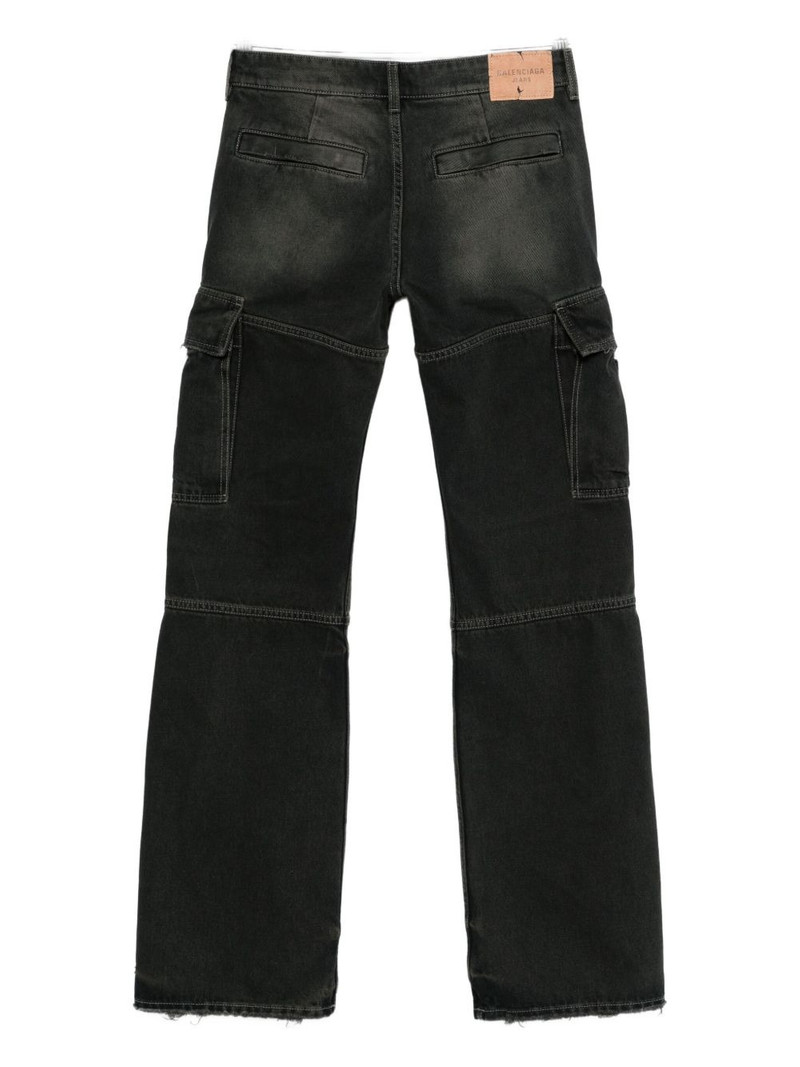 BALENCIAGA whiskering-effect cargo jeans outlook