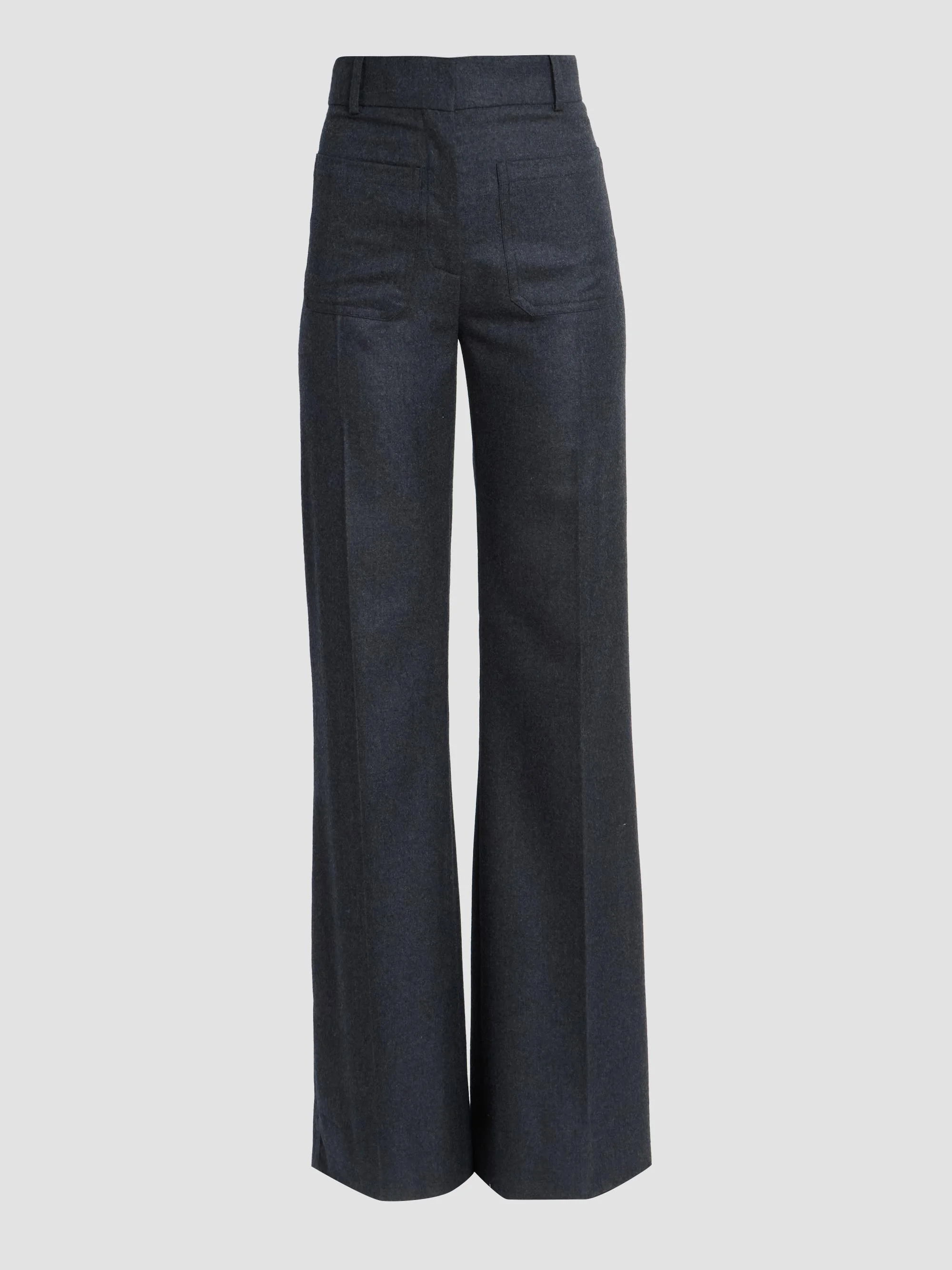 Women's Alina Wide-Leg High-Rise Trousers - Dark Grey Melange - 1