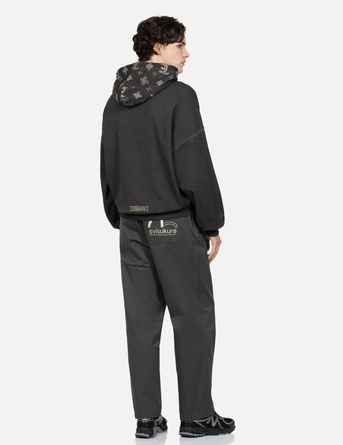 Monogram Embroidery Garment Dye Oversized Hoodie - 4