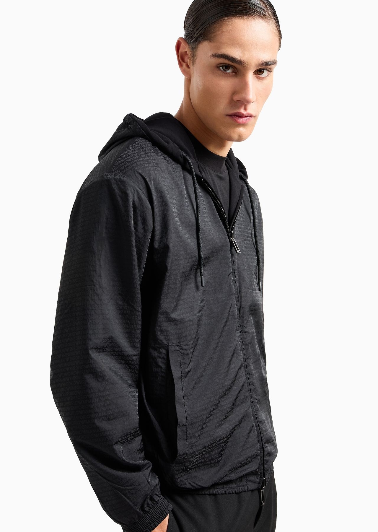 【EMPORIO ARMANI】 Men's Banding Hem Reversible Hood Zip-up EMPORIO ARMANI】 Men's Banding Hem Reversible Hood Zip-up