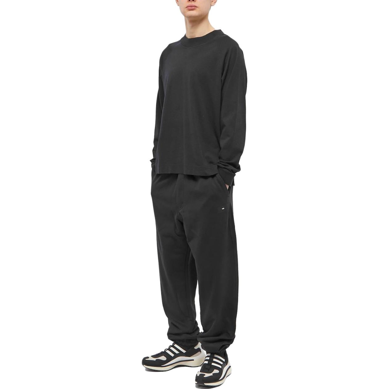 adidas Y-3 Organic Cotton Terry Cuff Straight Pants 'Black' IL1784 - 2
