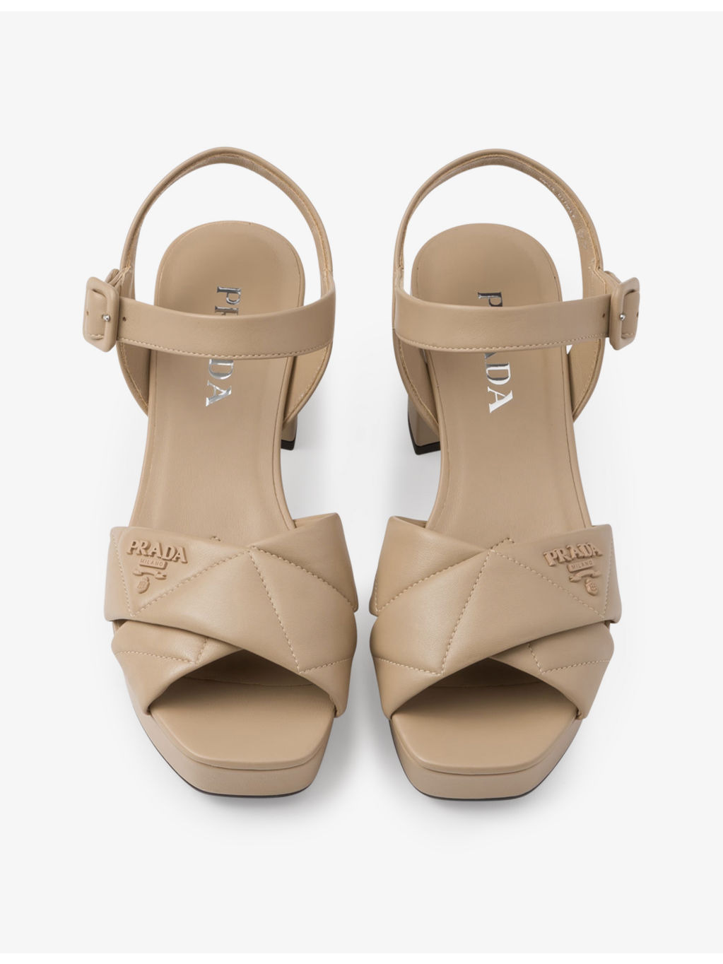 Quilted nappa leather platform sandals - 2