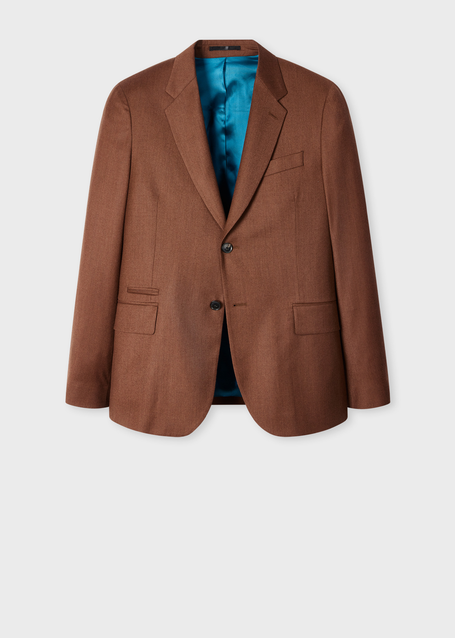Tailored-Fit Cinnamon Overdyed Wool-Cashmere Flannel Blazer - 1