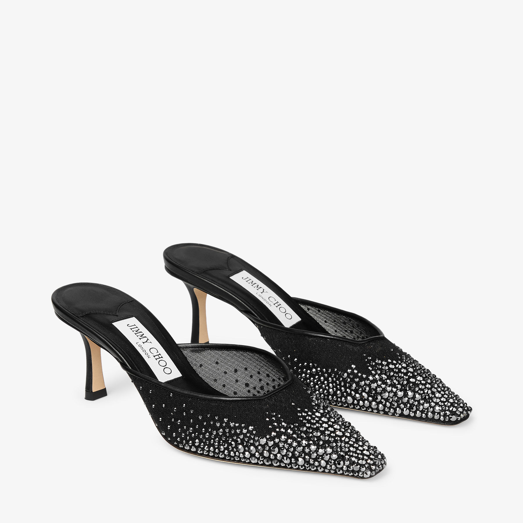 Vivi 65
Black Crystal Mesh Mules - 3