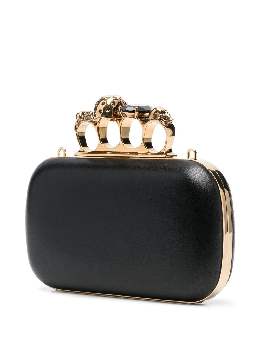 leather Skull Four-Ring clutch bag - 3