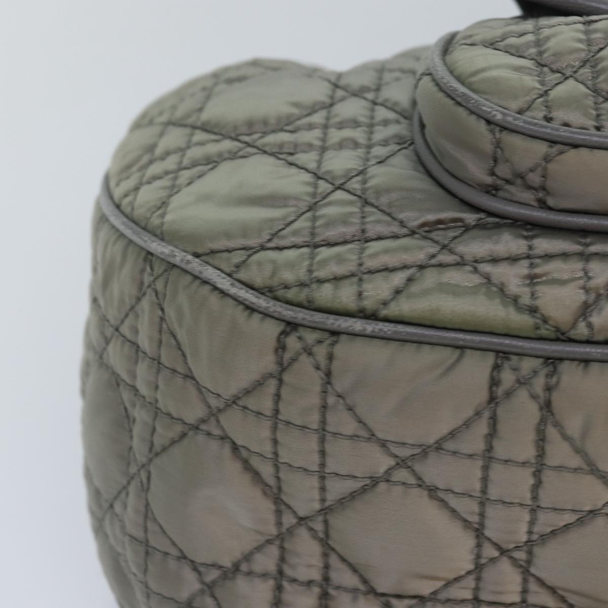 DIOR Canage Hand Bag Nylon Gray Silver - 9