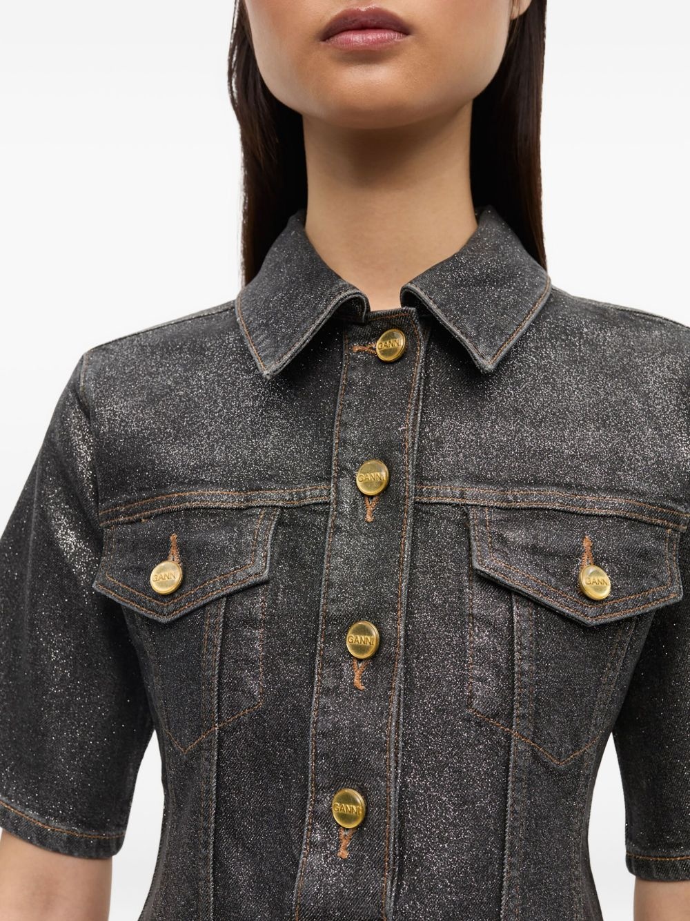denim mini dress - 4