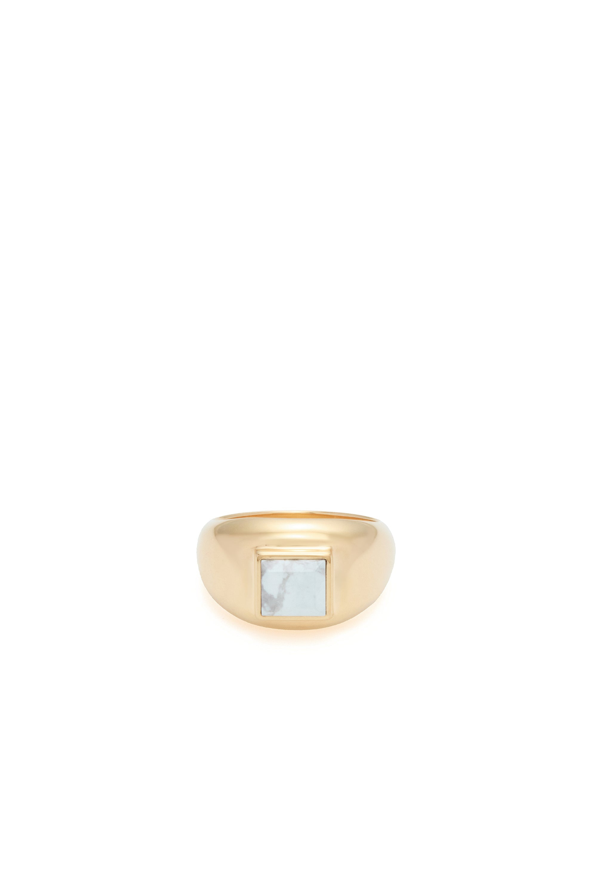 Medium Ring 18K Gold & Howlite Stone - 3