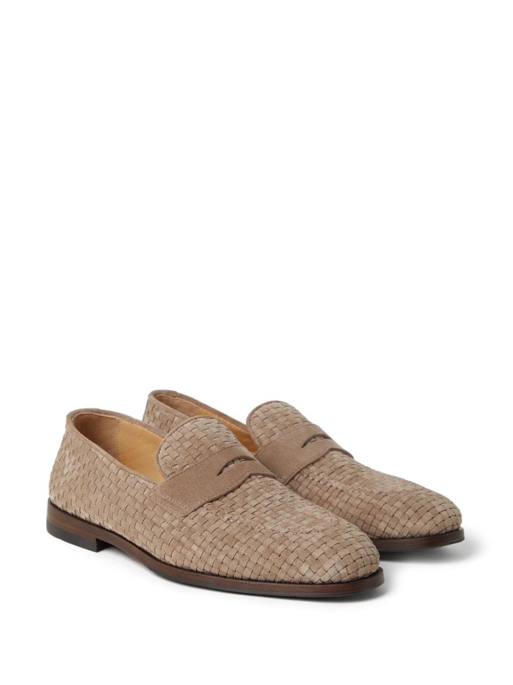 woven suede loafers - 2