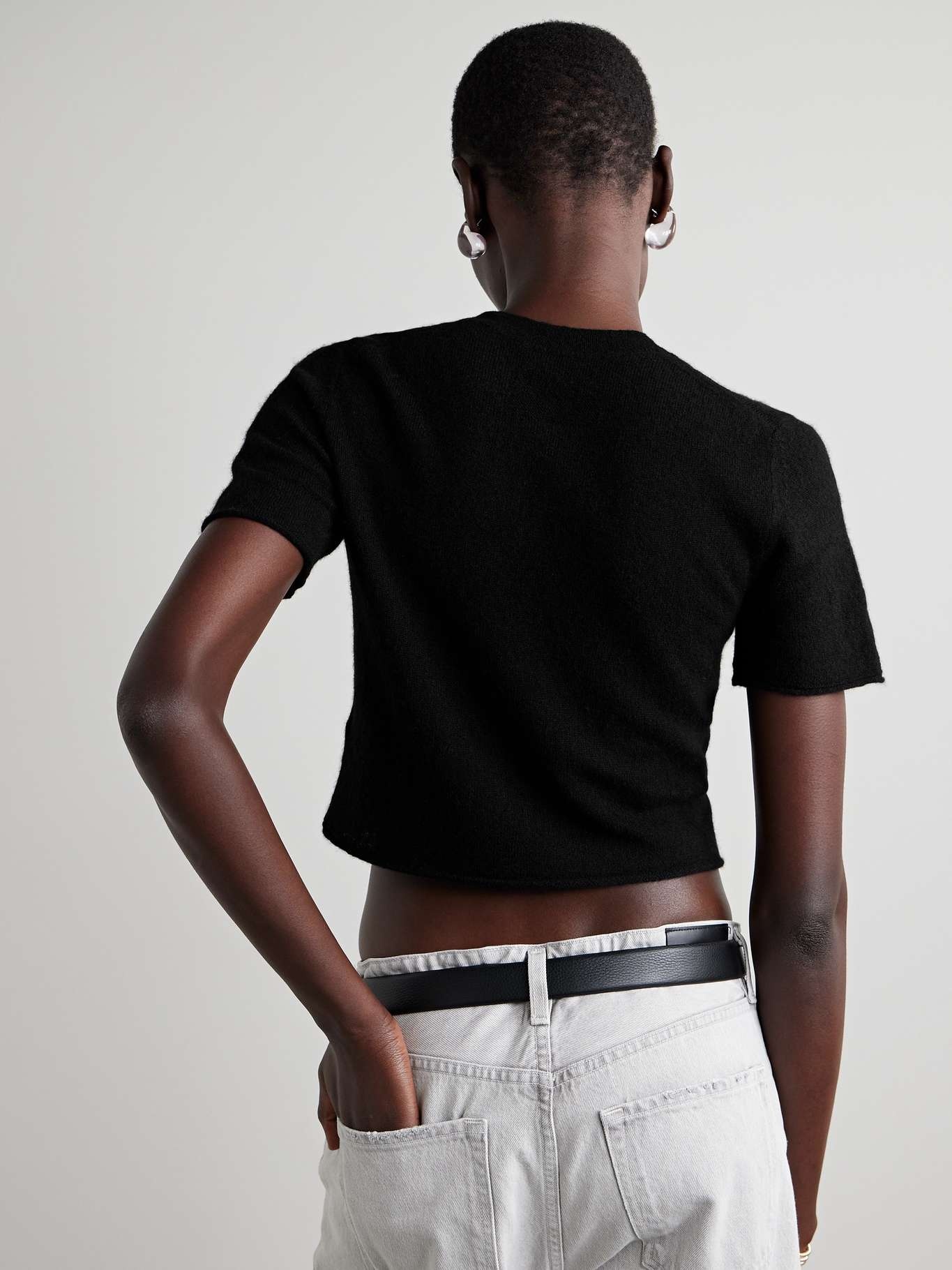 Featherweight cropped wool, cashmere and silk-blend sweater - 4