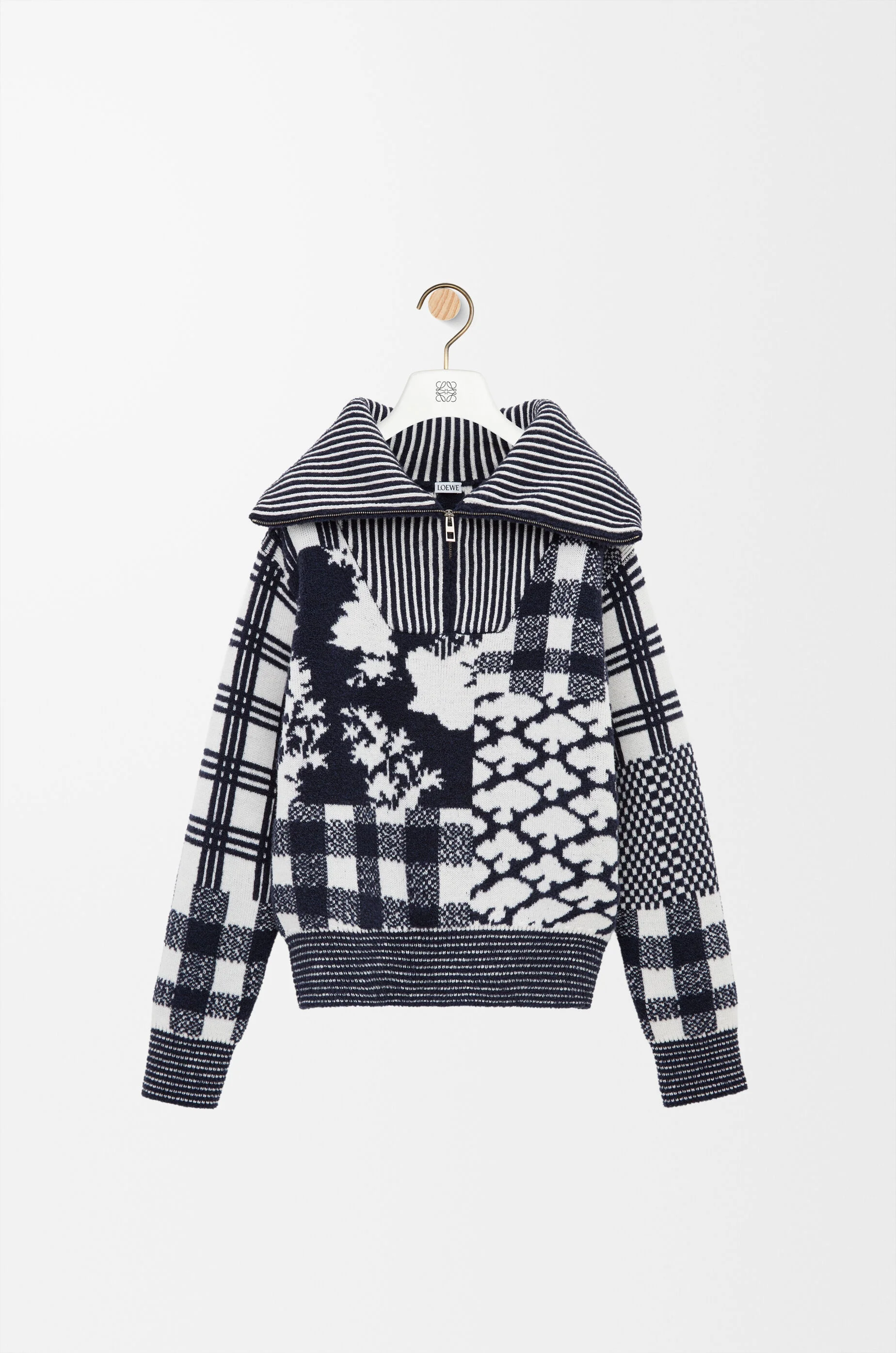 Zip-up sweater in wool - 1