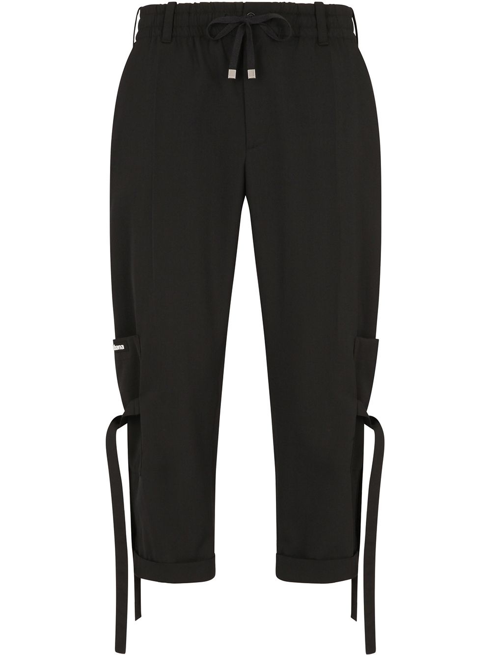 lace-up cropped jogging trousers - 1