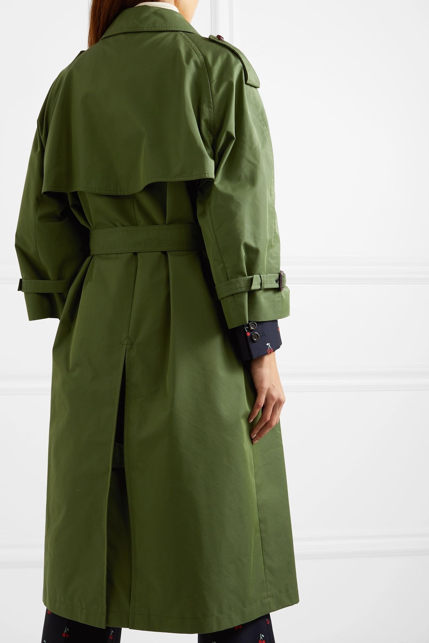 Oversized cotton-blend gabardine trench coat - 4