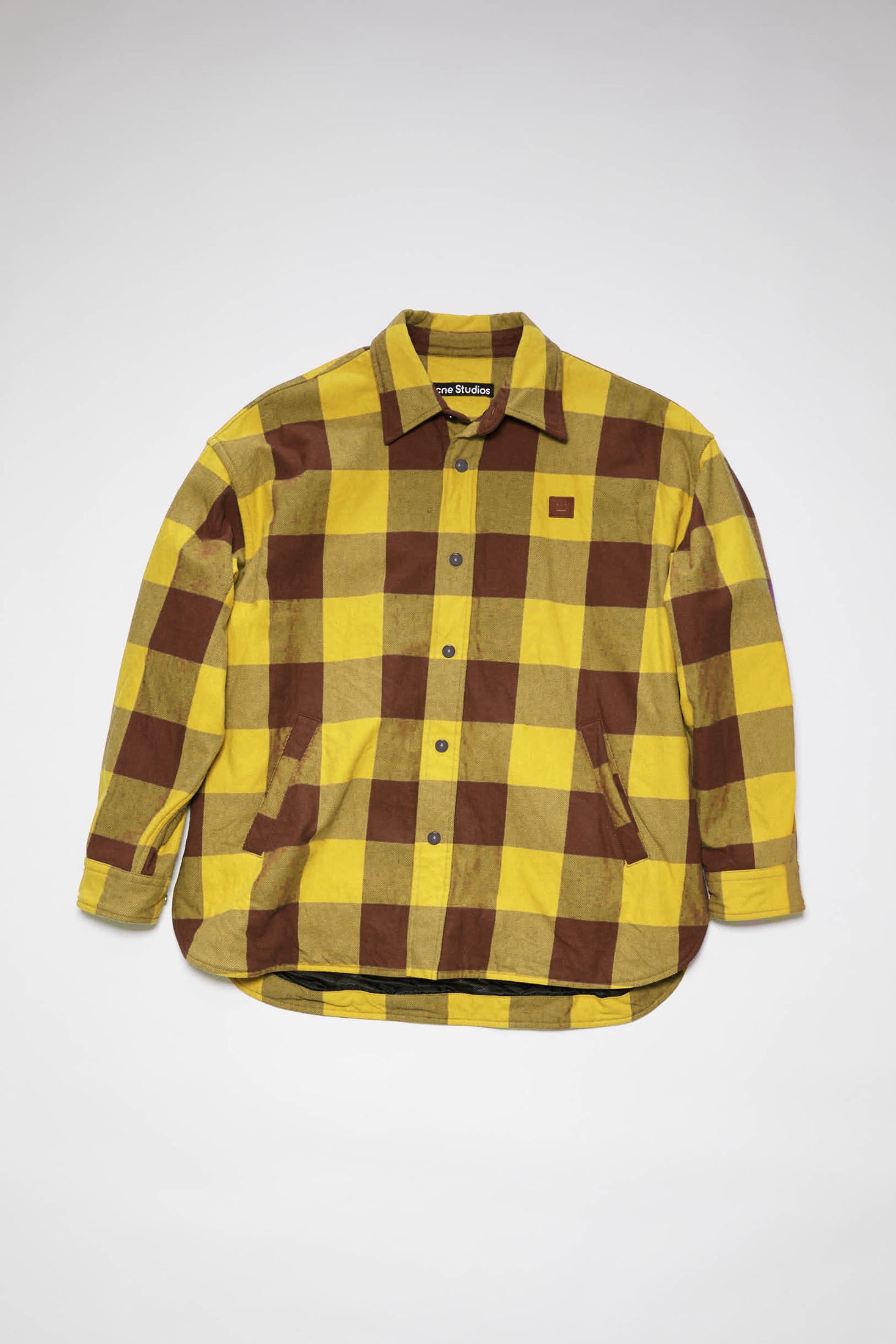Check padded overshirt - Yellow/brown - 1
