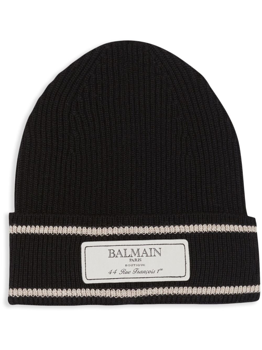 logo-embroidered ribbed-knit beanie - 1