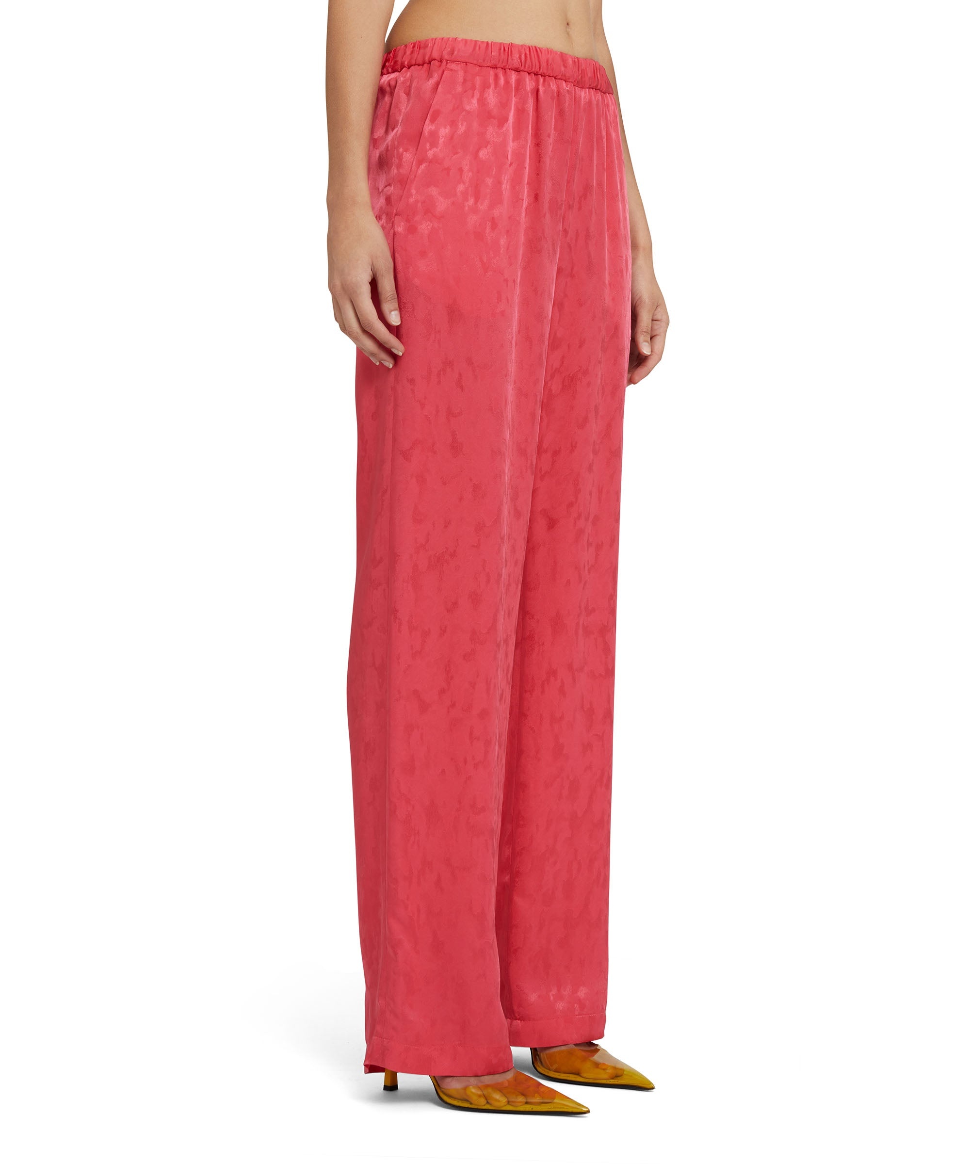 Viscose jacquard camouflage flowing pants with straight legs - 4