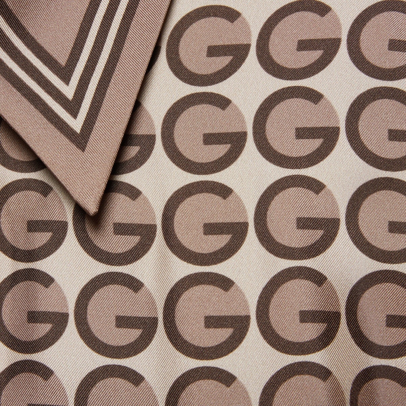 Round G print silk dress 5