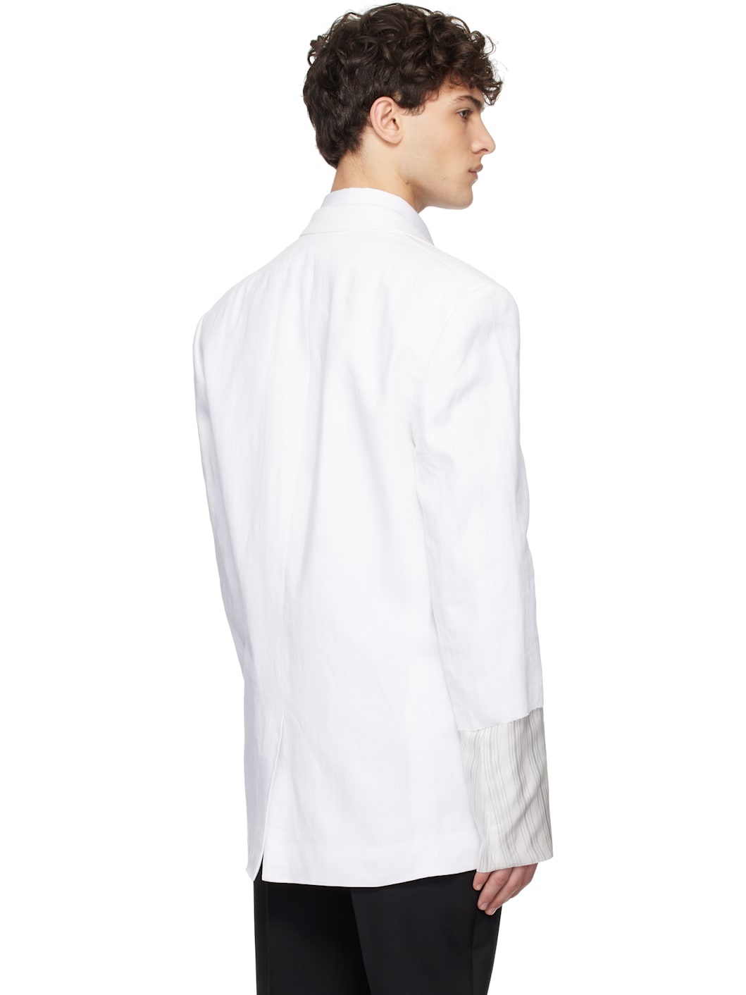White Cuff Details Blazer - 3