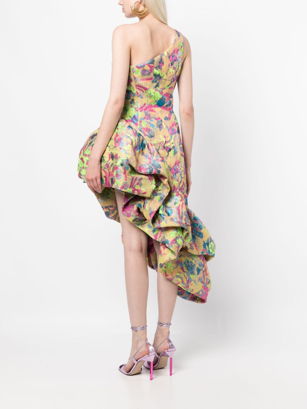 Helena ruffle-detail asymmetric dress - 4