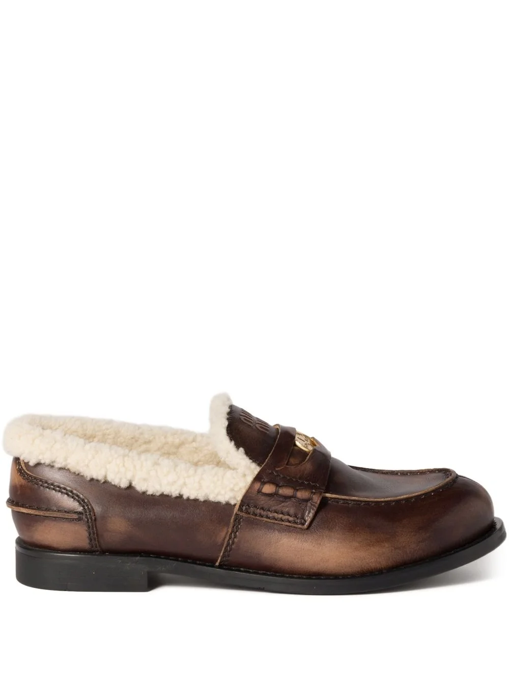 saddle-strap leather loafers - 1