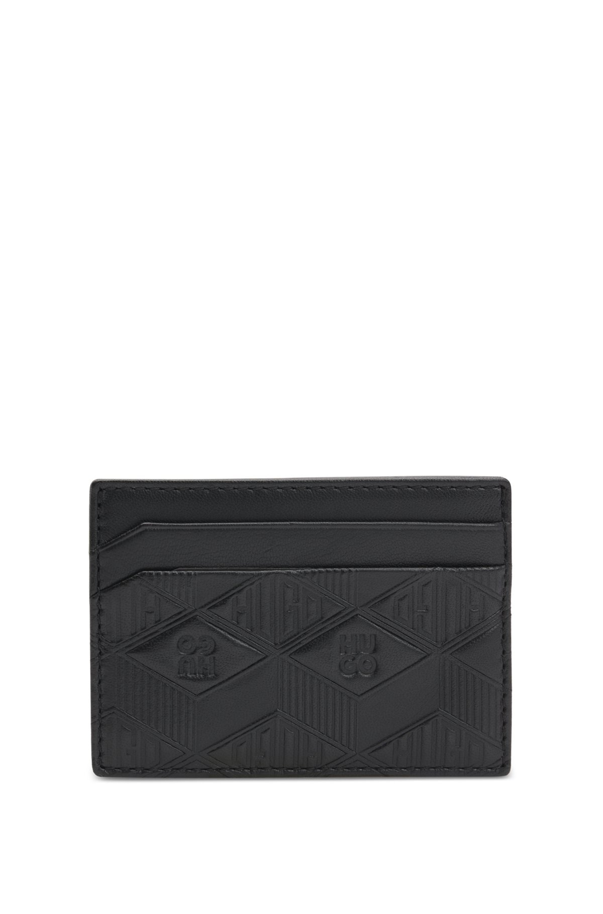 LEATHER CARD HOLDER WITH GEOMETRIC LOGOS - 2