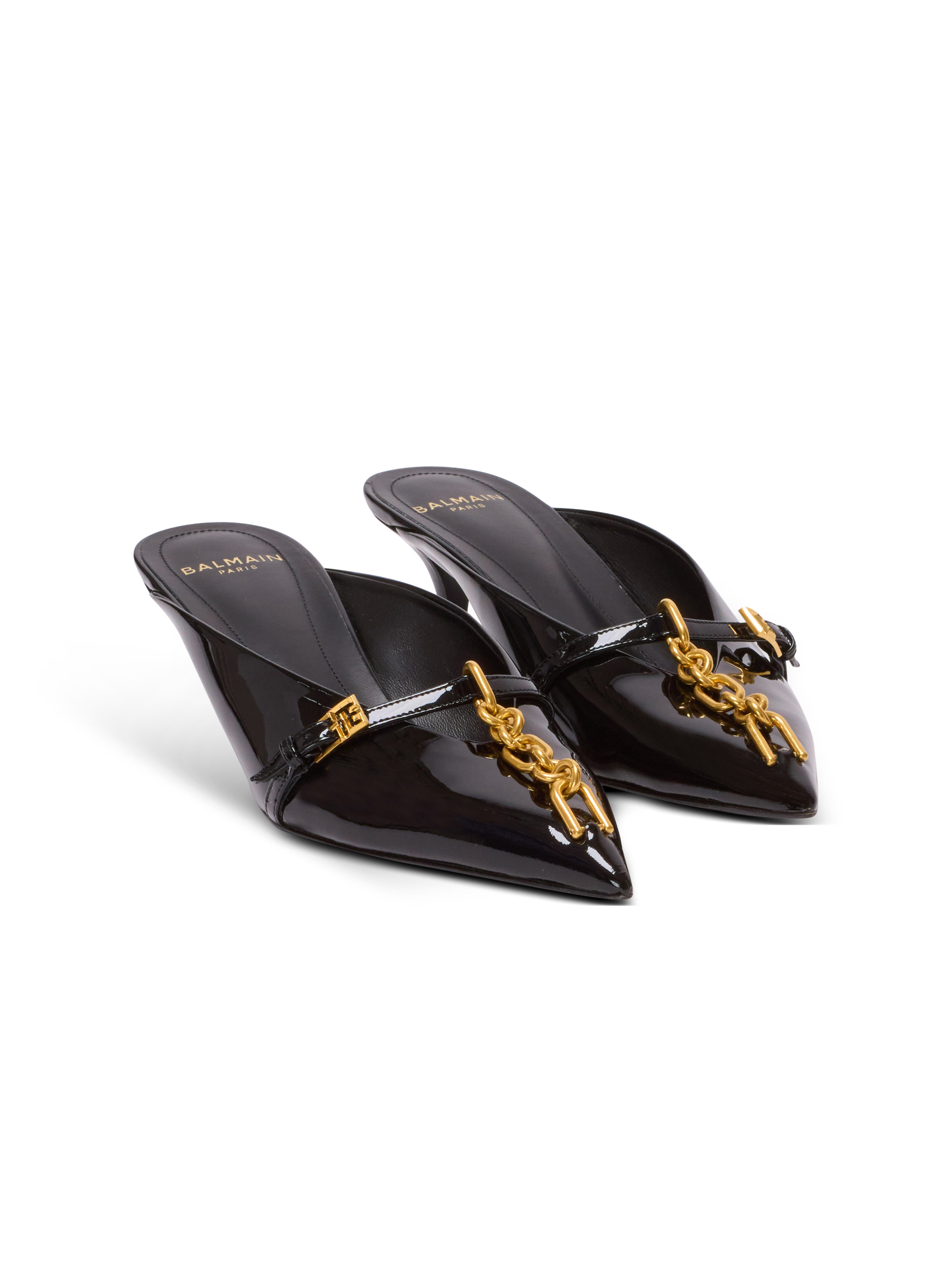 Sync patent leather mules with pointed toe - 2