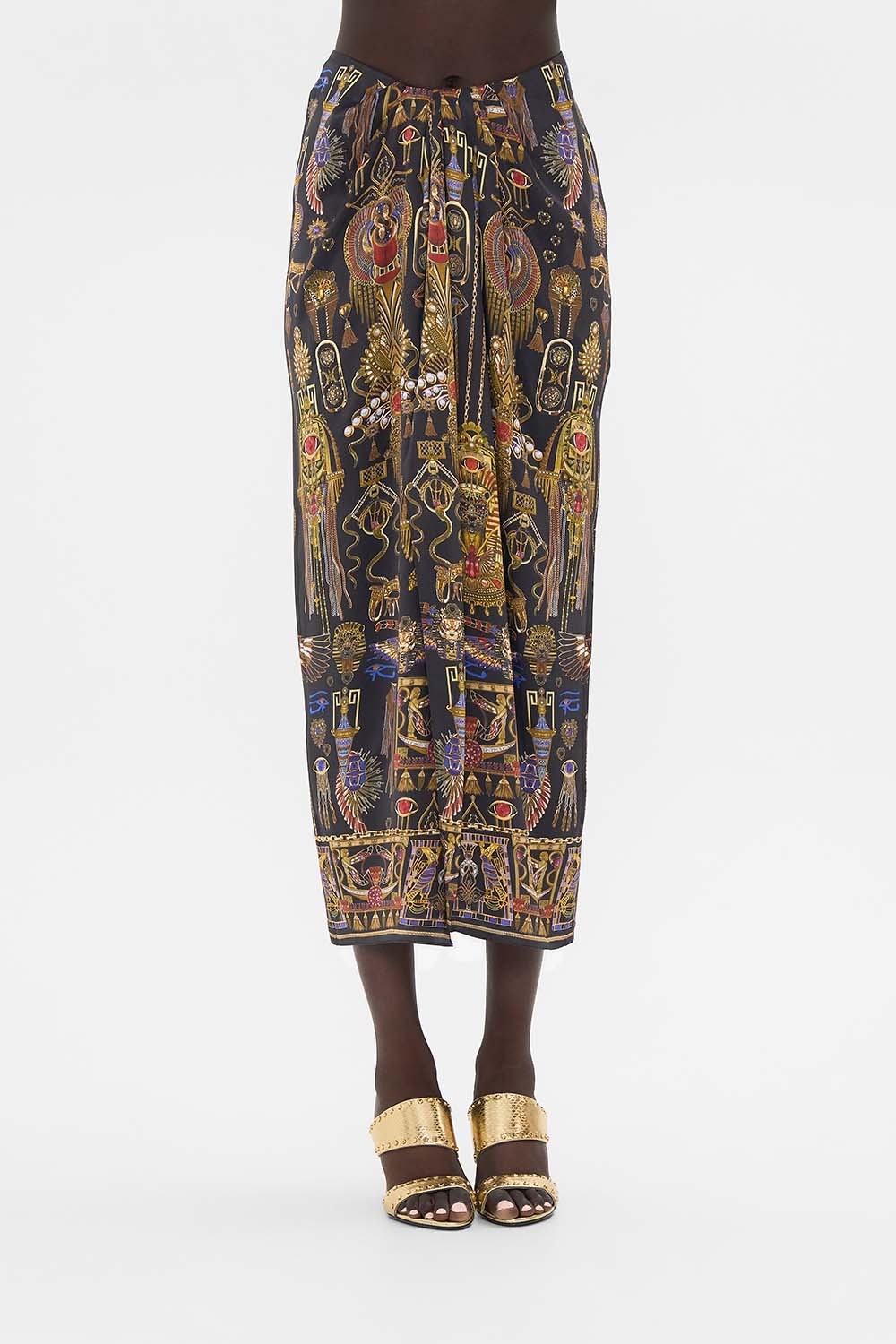 DRAPE FRONT SKIRT WITH SPLIT - 5