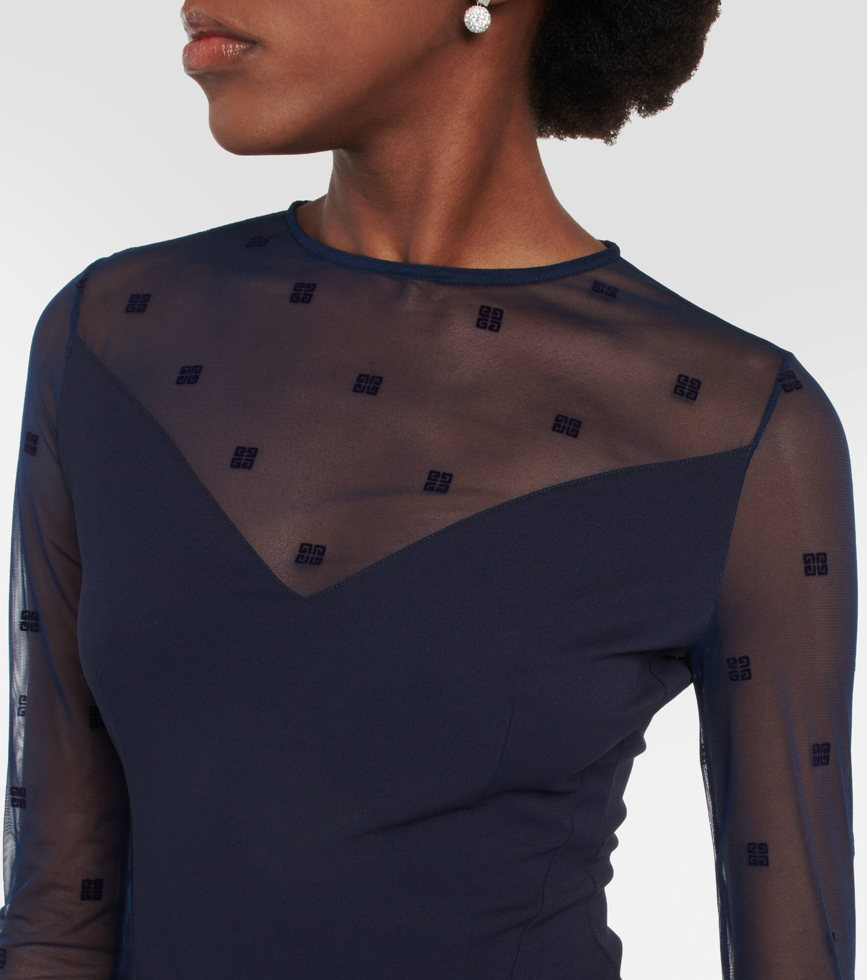 4G jersey and tulle top - 4