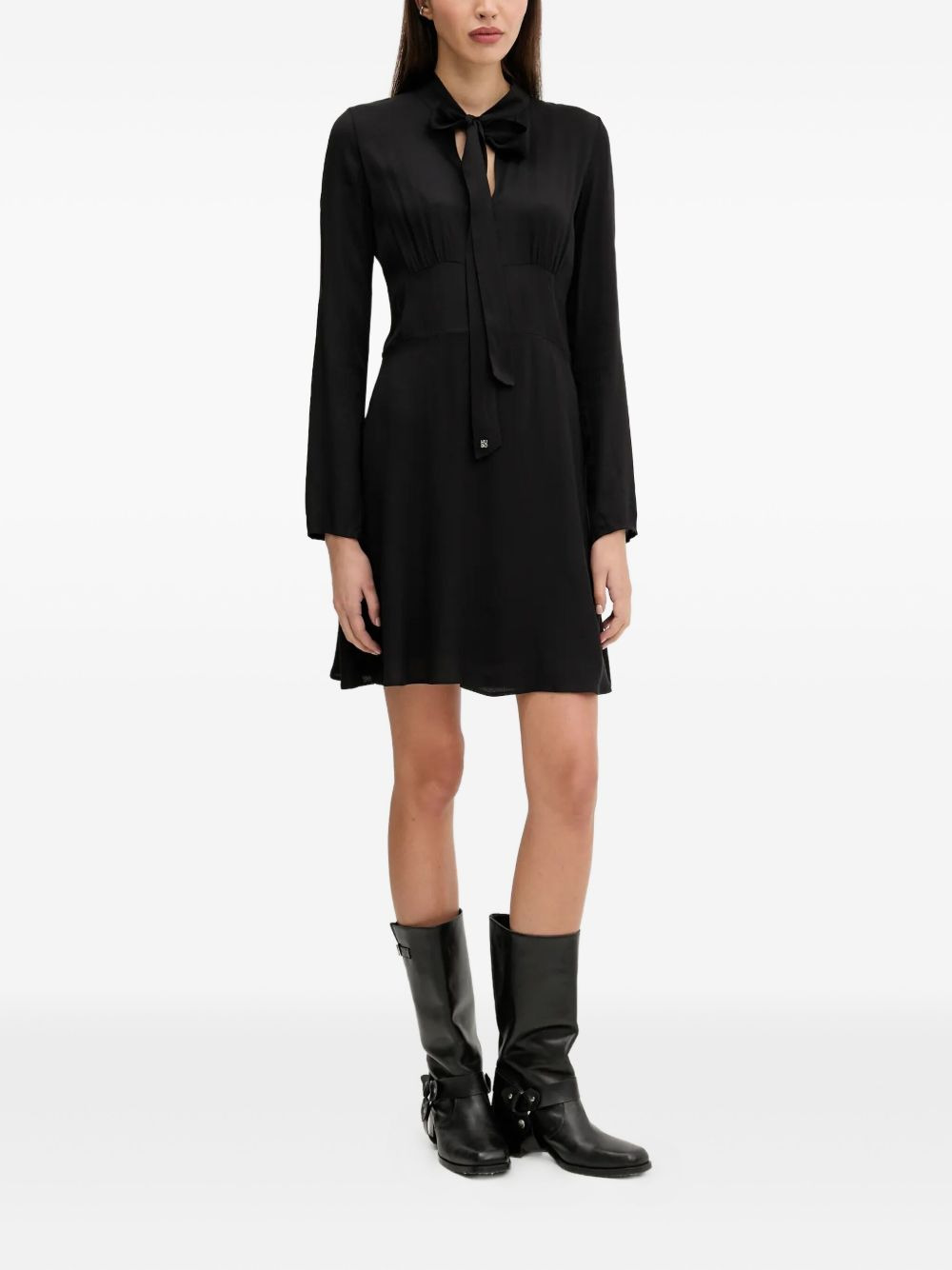 tie-neck A-line mini dress - 2