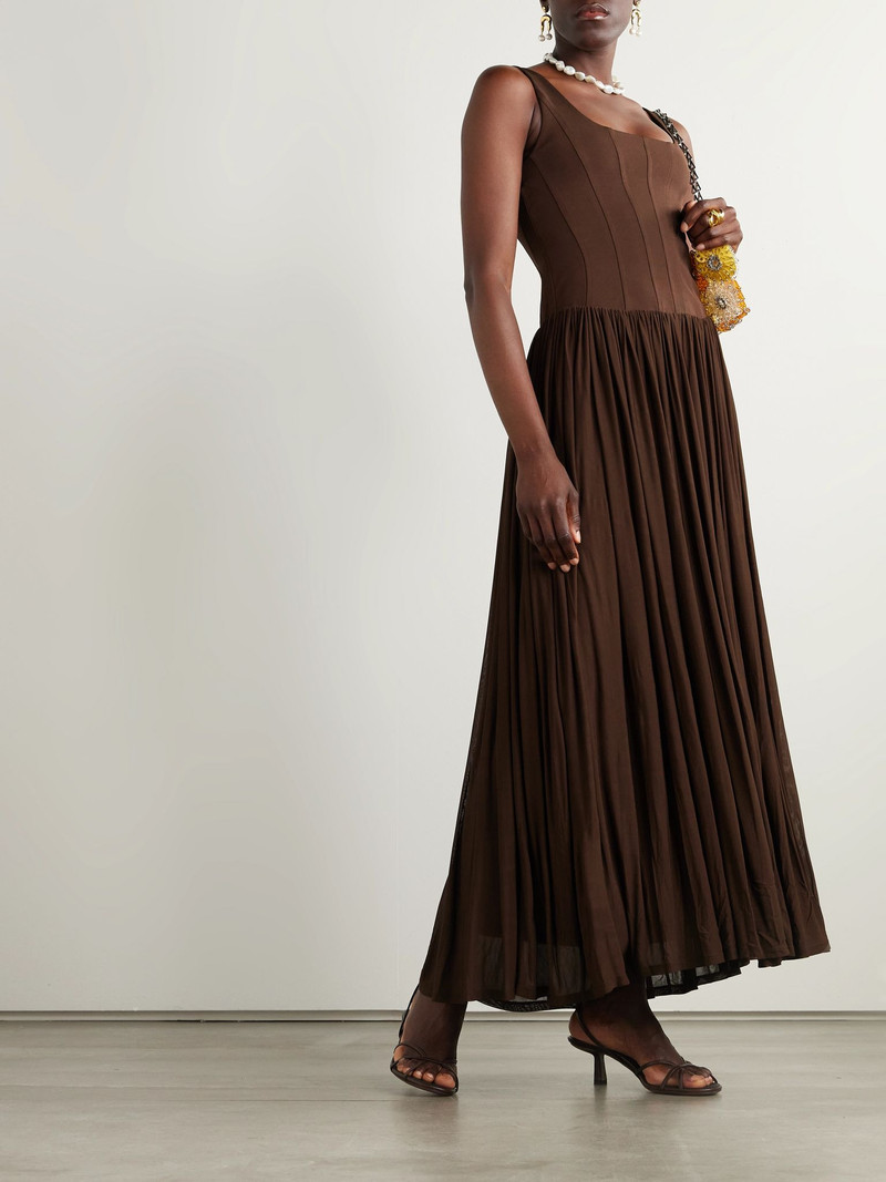 SIMKHAI Jamie jersey midi dress Brown outlook