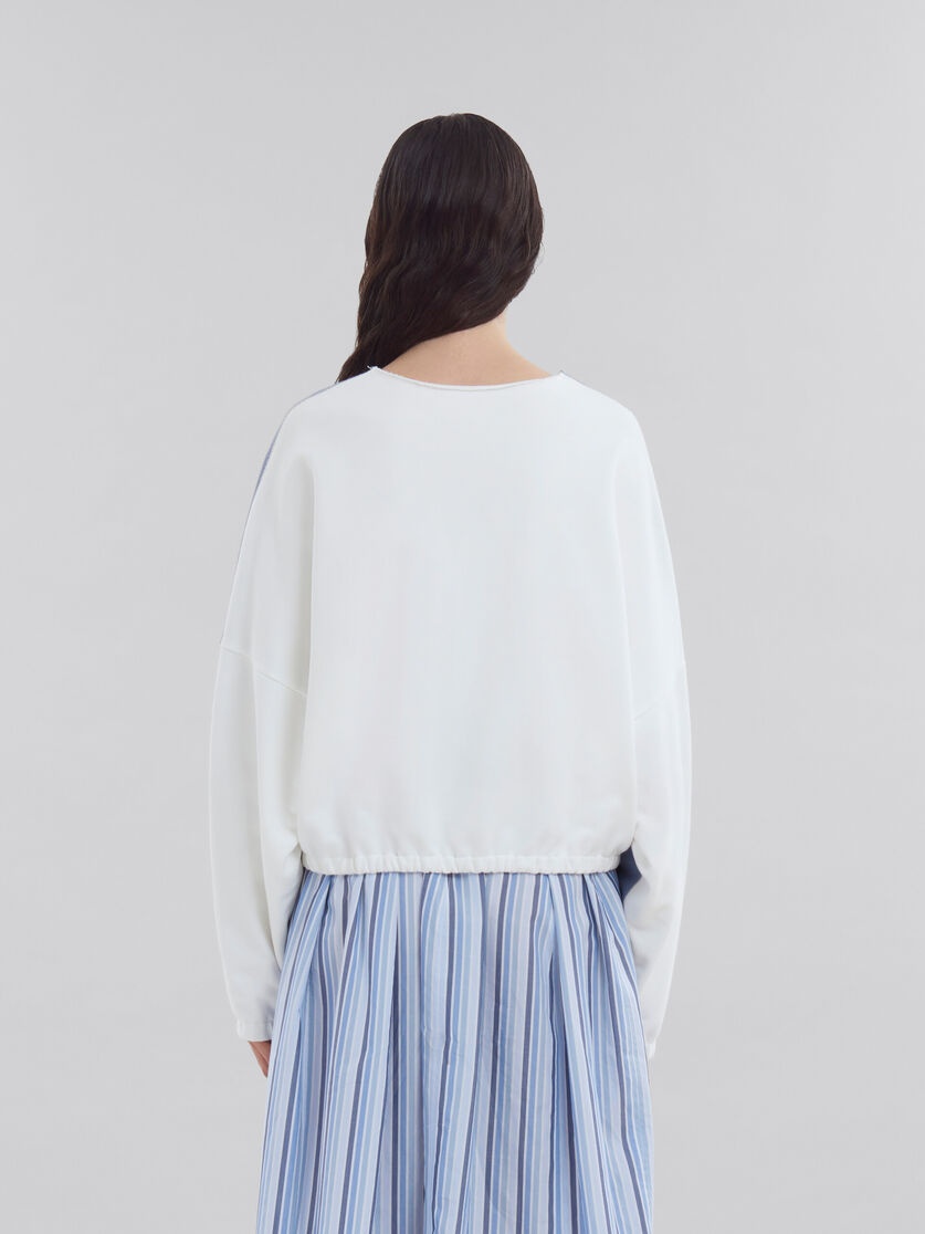 BLUE ORGANIC COTTON SWEATSHIRT WITH PADDED LOGO - 3