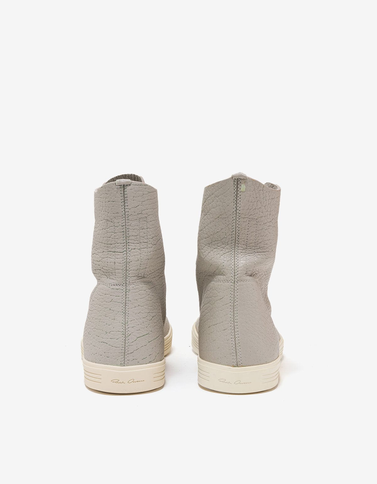 Rick Owens Mastosneaks Grey Grain Leather High Top Trainers - AW16 - 5