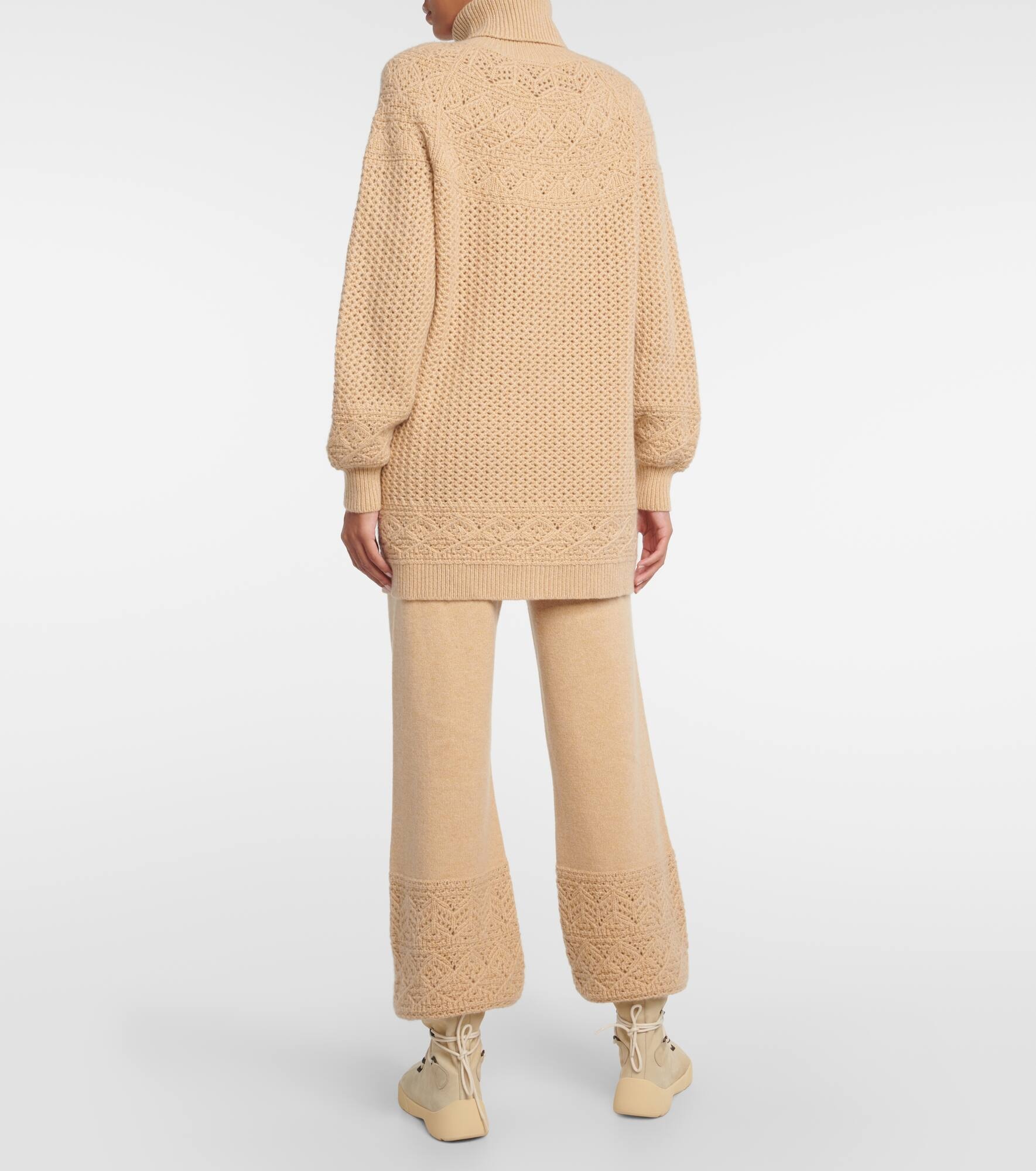 Crochet cashmere turtleneck sweater - 3