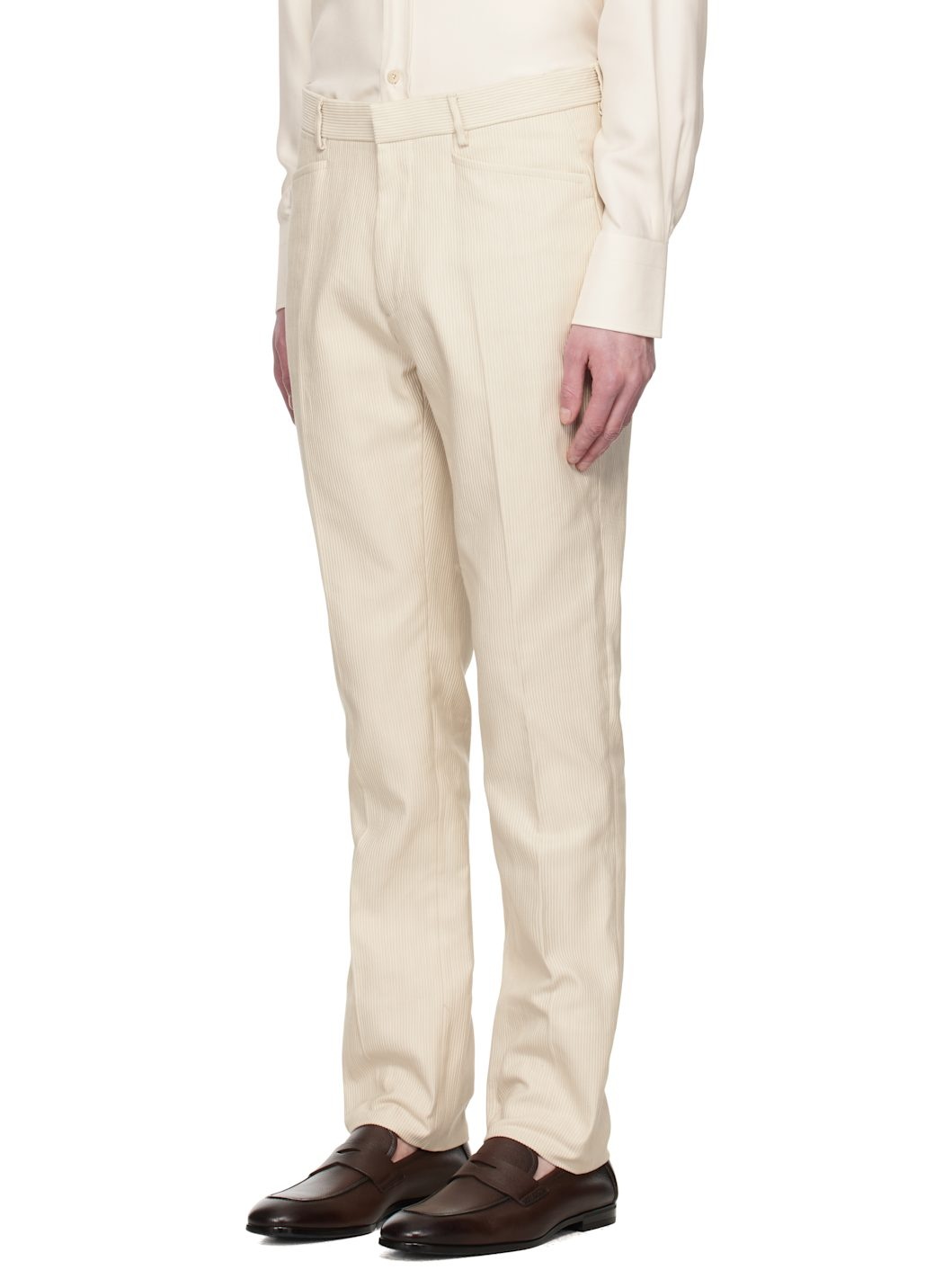 Beige Summer Cord Dyllan Trousers - 4