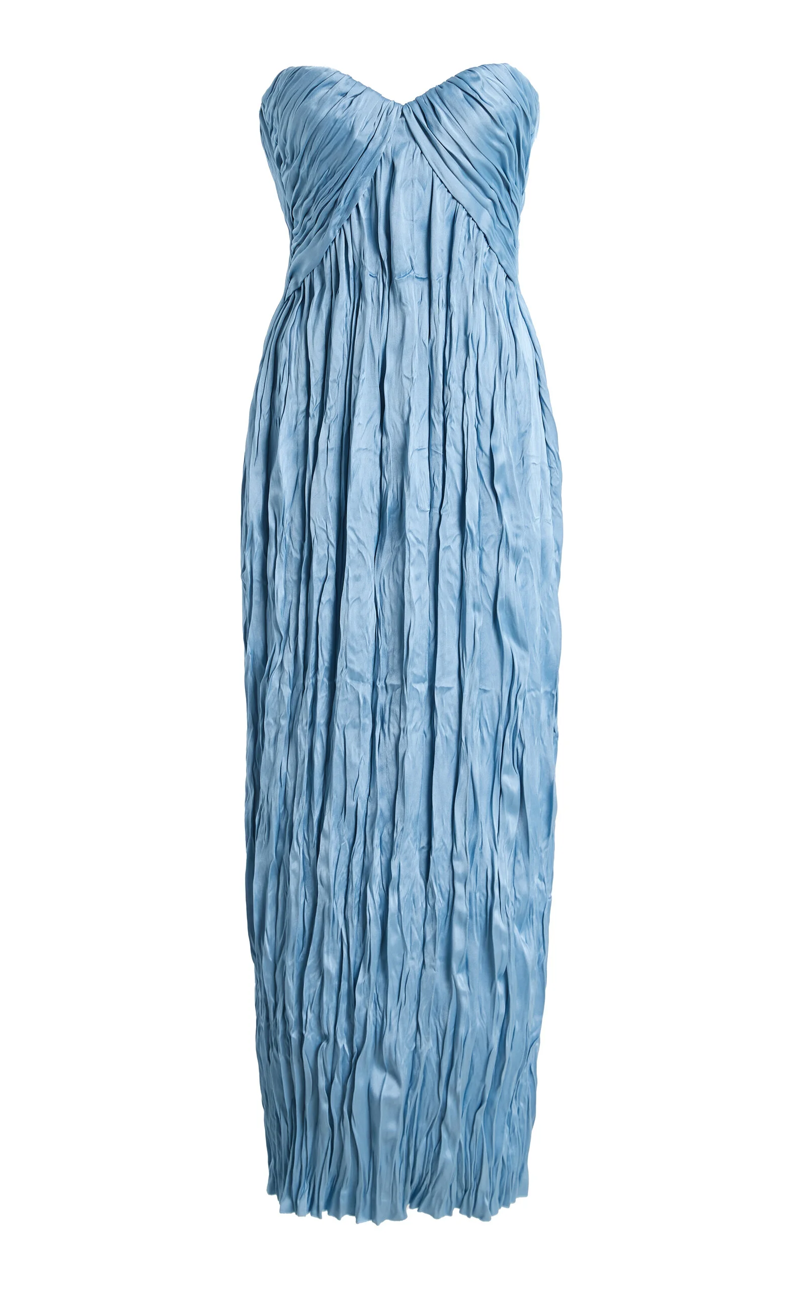 Bustier Pleated Crepe Maxi Dress - 1