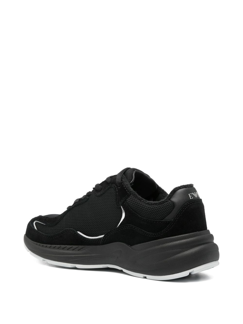 suede-panel lace-up sneakers - 3