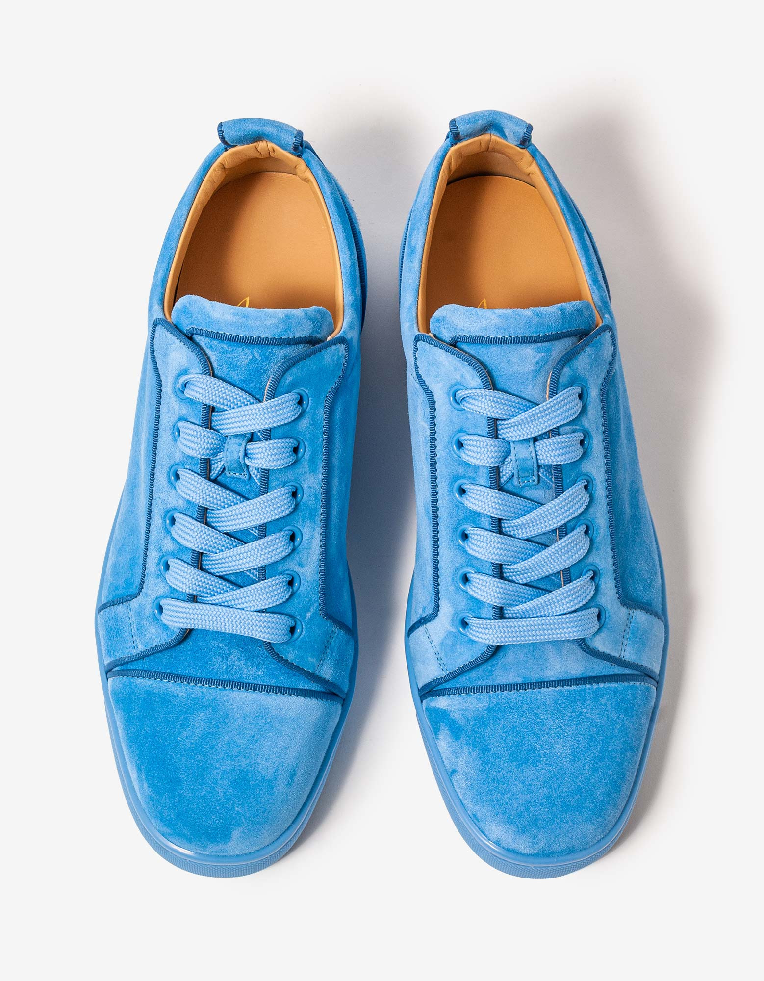 Christian Louboutin Louis Junior Orlato Greek Blue Suede Trainers - 5