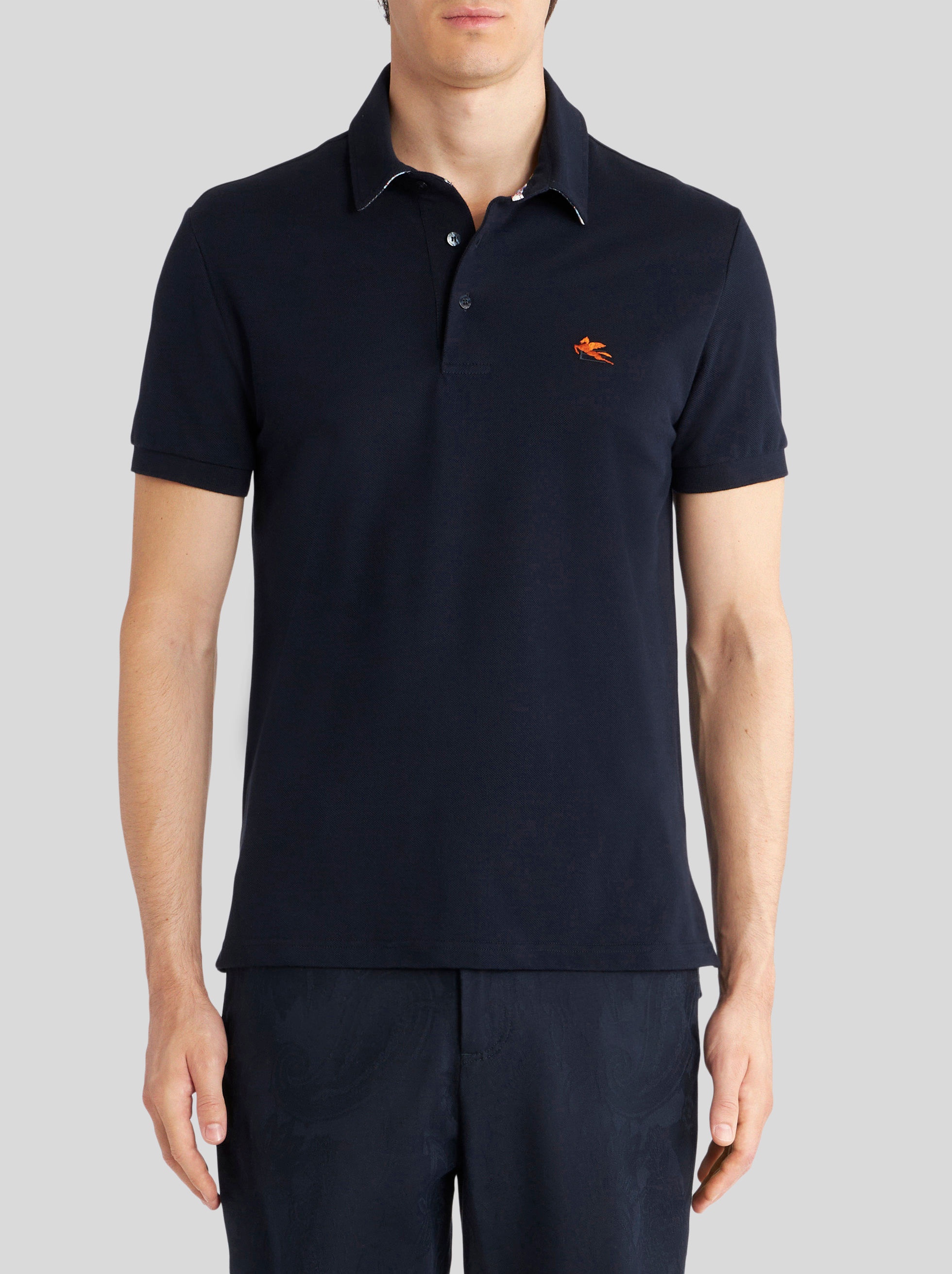 COTTON POLO SHIRT WITH PEGASO - 2