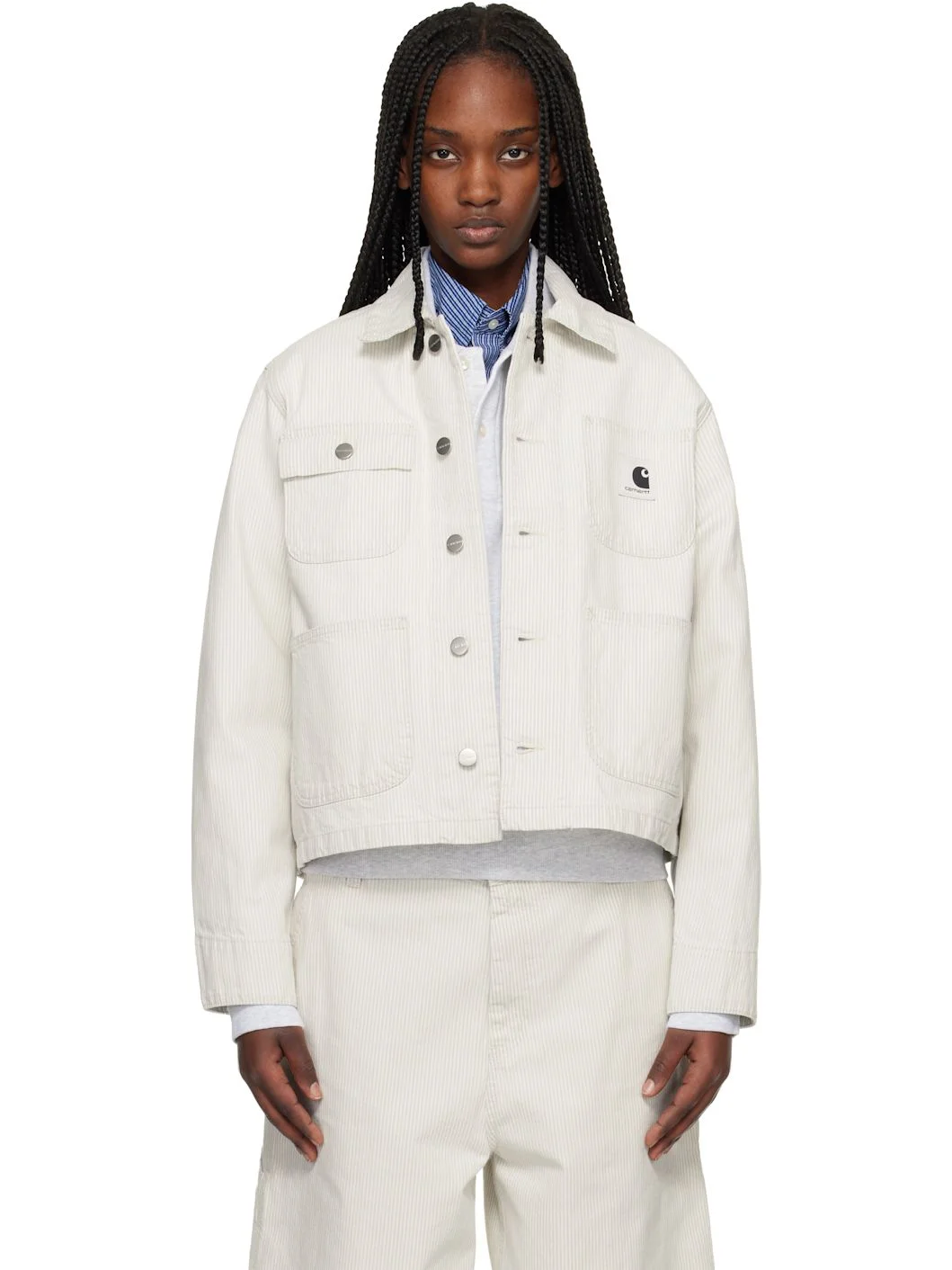 Off-White Mercer Stripe Denim Chore Jacket - 1