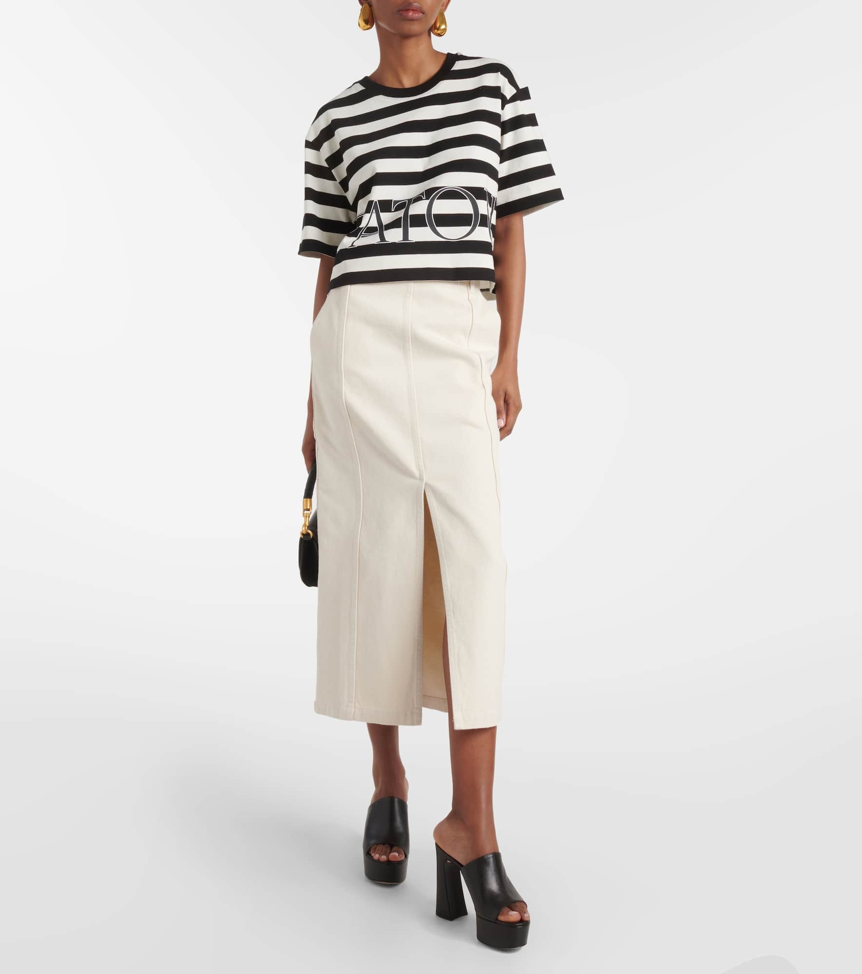 High-rise denim maxi skirt - 2