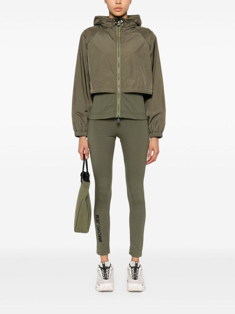 Moncler Grenoble perforated-logo layered hooded jacket outlook