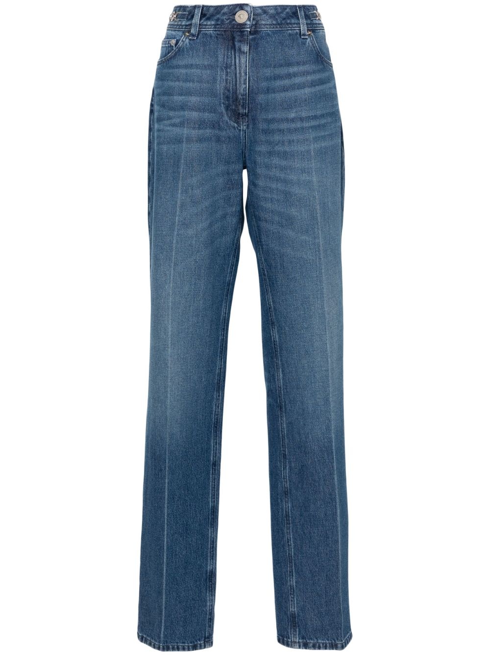 logo-plaque straight-leg jeans - 1