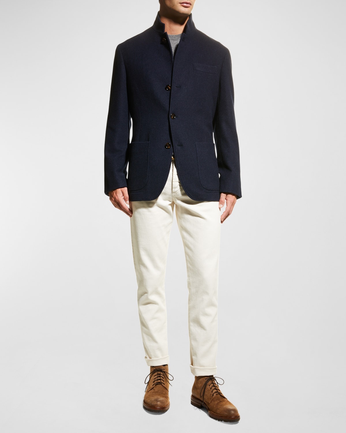 Men's Cashmere Blazer Coat - 3
