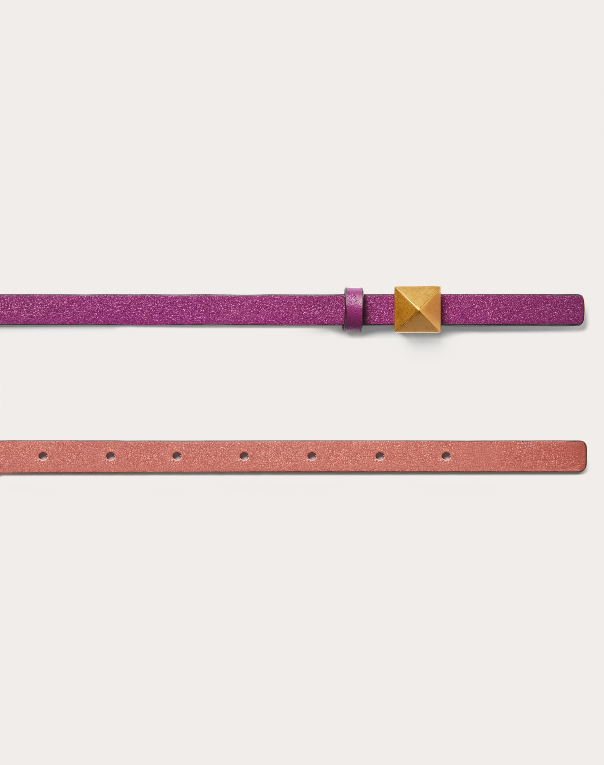 REVERSIBLE ONE STUD BELT IN GLOSSY CALFSKIN 12 MM - 3