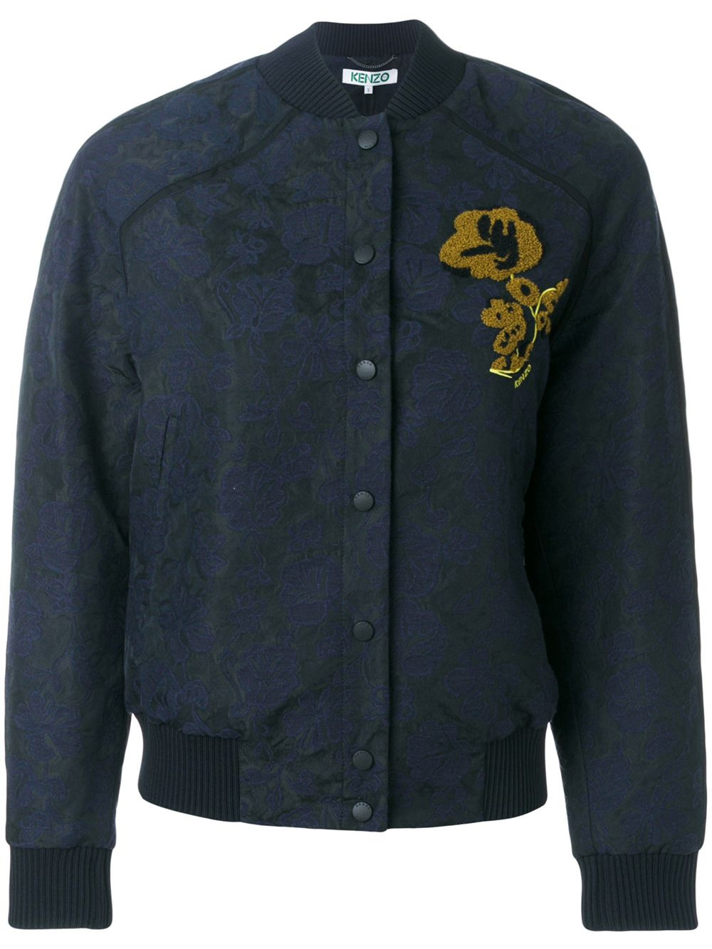floral brocade bomber jacket - 1