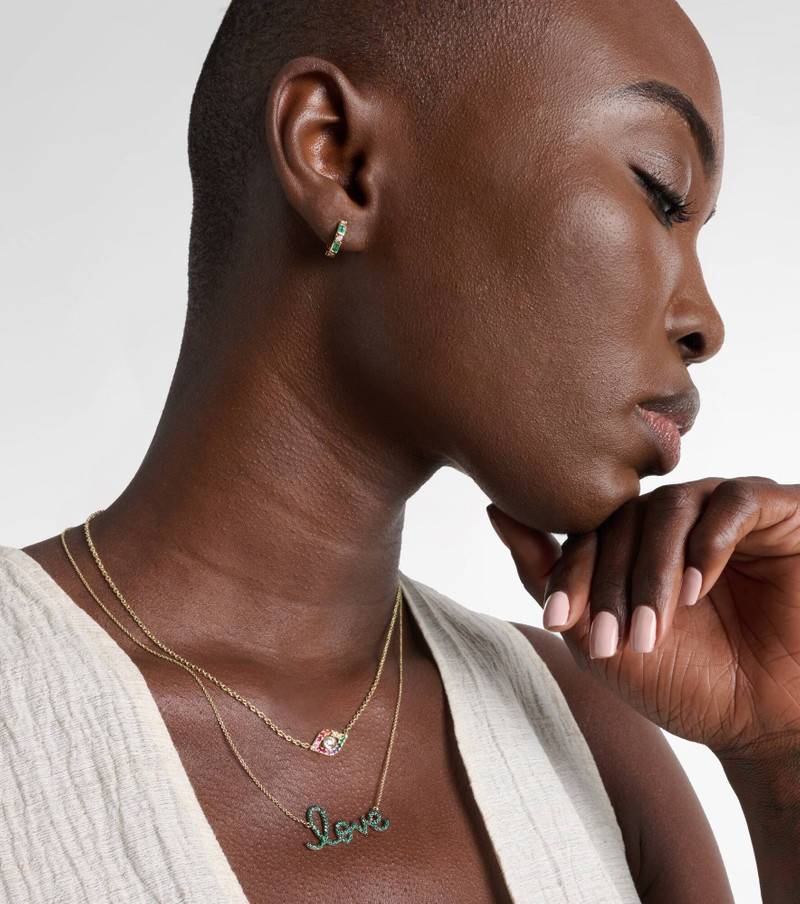 SYDNEY EVAN Huggie 14kt yellow gold embellished earrings outlook