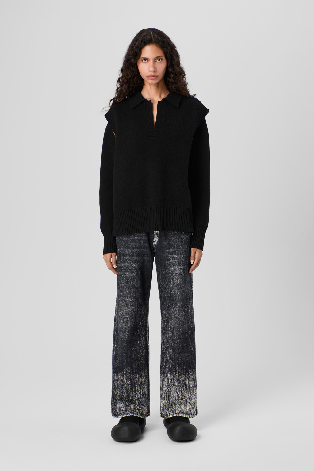 Muted black denim jeans - 2