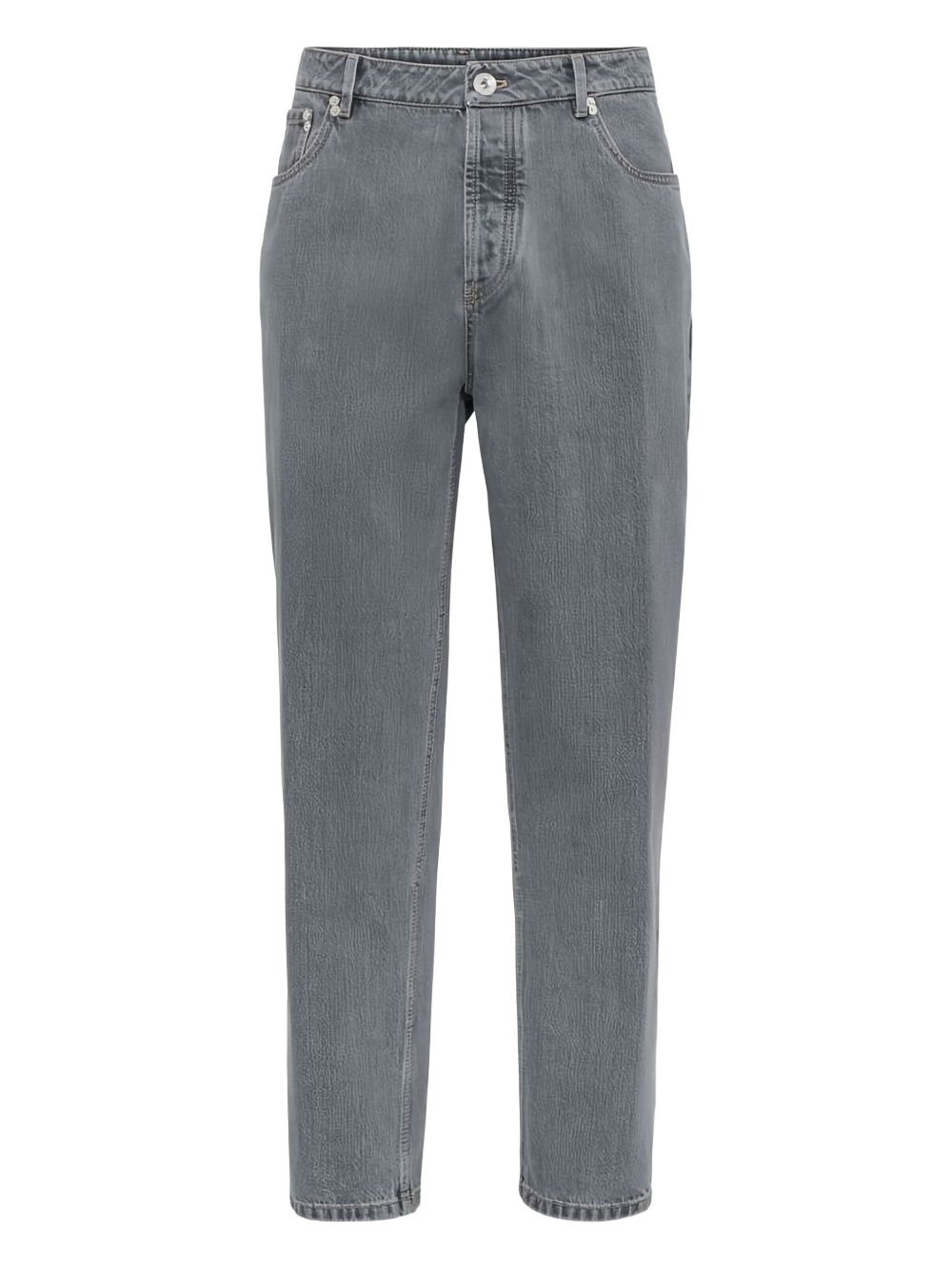 logo-detail cotton straight-leg jeans - 1